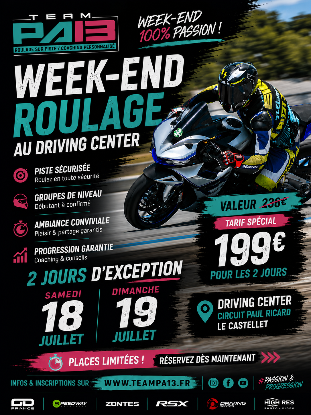 DRIVING CENTER, OFFRE WEEK-END - 199 € LES 2 JOURS - 18 & 19 JUILLET